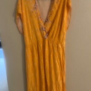 Forever 21 Mustard Floral long Dress